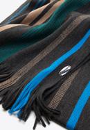 Men's striped scarf, brown-blue, 97-7M-X09-X3, Photo 3