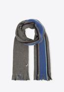 Men's striped scarf, grey-blue, 98-7M-X03-X2, Photo 2