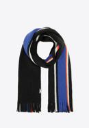 Men's striped scarf, black-blue, 98-7M-X03-X1, Photo 2
