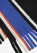 Men's striped scarf, black-blue, 98-7M-X03-X2, Photo 3