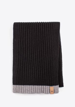 Men's winter scarf, black-grey, 97-7F-010-18, Photo 1