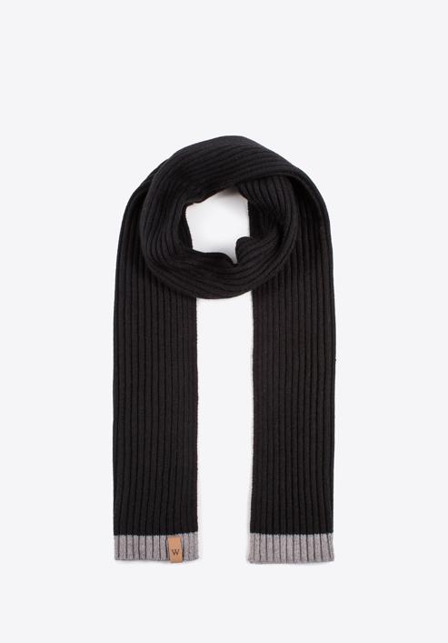 Men's winter scarf, black-grey, 97-7F-010-17, Photo 2