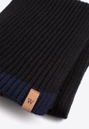 Men's winter scarf, black-navy blue, 97-7F-010-17, Photo 3