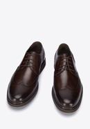 Men's leather brogue shoes, dark brown, 95-M-508-5-40, Photo 2