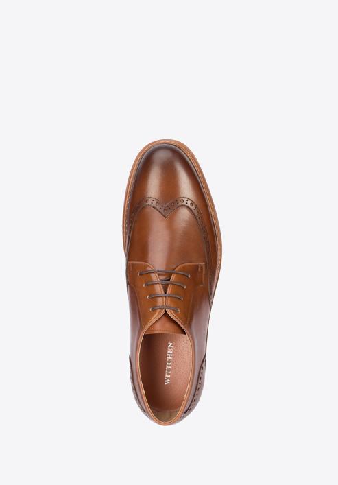Men's leather brogue shoes, brown, 95-M-508-4-43, Photo 5
