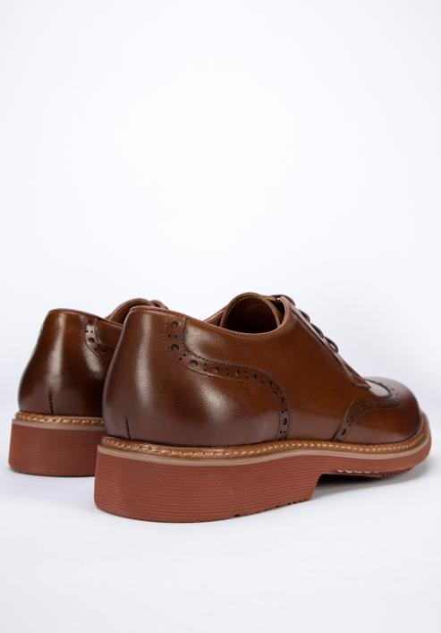 Men's leather brogue shoes, brown, 95-M-508-4-44, Photo 8