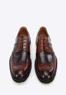 Men's brogue Derby shoes, dark brown - light brown, 96-M-700-45-44, Photo 2