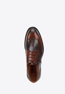 Men's brogue Derby shoes, dark brown - light brown, 96-M-700-45-44, Photo 4