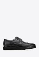 Men's leather brogues with modern sole, black, 94-M-510-N-43, Photo 1