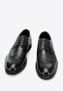 Men's leather brogues with modern sole, black, 94-M-510-N-40, Photo 2