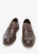 Men's leather brogues with modern sole, brown, 94-M-510-N-43, Photo 2