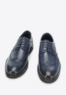 Men's leather brogues with modern sole, navy blue, 94-M-510-N-39, Photo 2