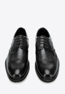 Men's leather brogues with modern sole, black, 94-M-510-N-40, Photo 3