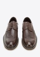 Men's leather brogues with modern sole, brown, 94-M-510-N-42, Photo 3