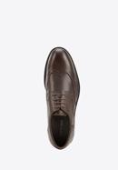 Men's leather brogues with modern sole, brown, 94-M-510-N-43, Photo 4