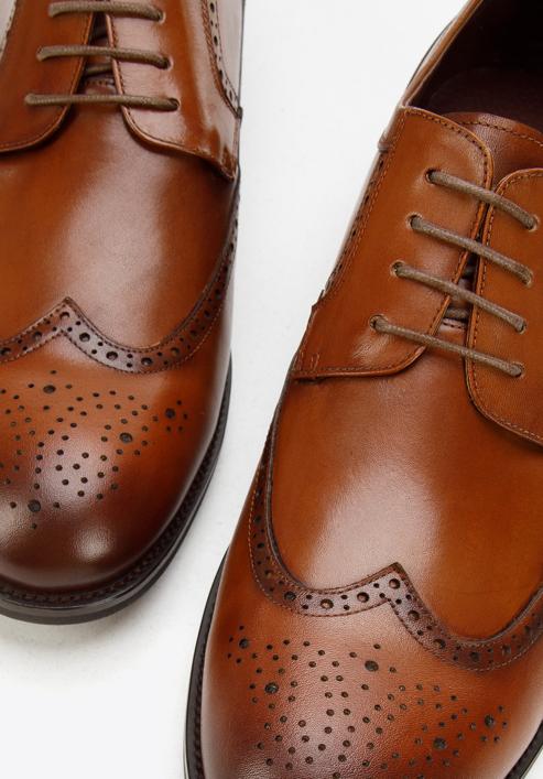 Men's leather brogue shoes, brown, 94-M-511-1E-42, Photo 7