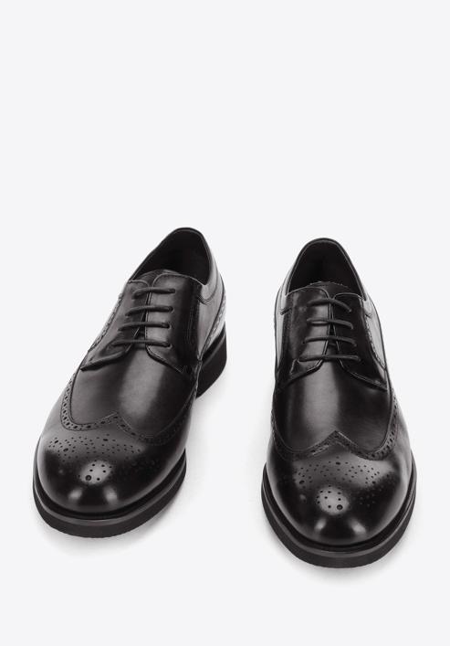 Men's leather brogue shoes, black, 94-M-511-1-42, Photo 2