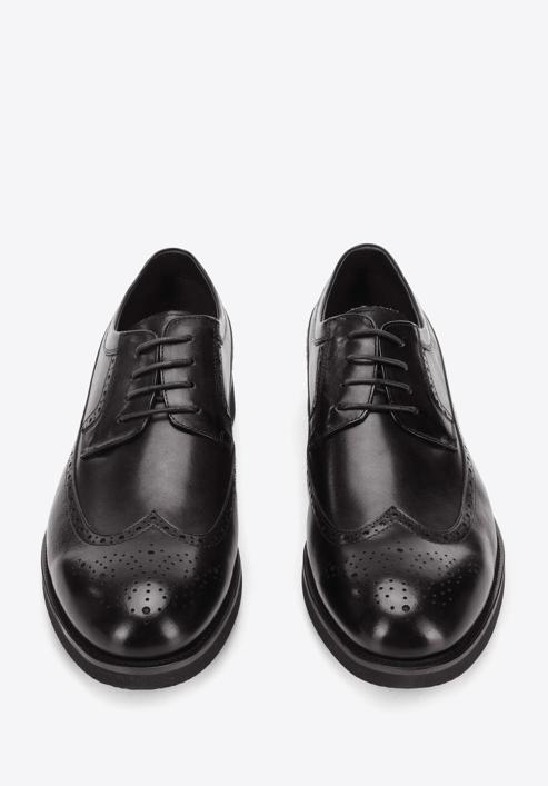 Men's leather brogue shoes, black, 94-M-511-1-43, Photo 3