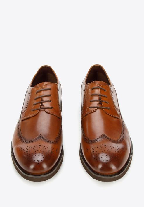 Men's leather brogue shoes, brown, 94-M-511-1-39, Photo 3
