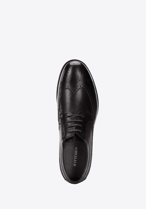 Men's leather brogue shoes, black, 94-M-511-1-43, Photo 4