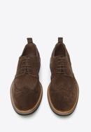 Men's suede brogue shoes, dark brown, 96-M-703-4-43, Photo 2