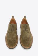 Men's suede brogue shoes, green, 96-M-703-4-44, Photo 2