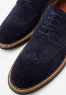 Men's suede brogue shoes, navy blue, 96-M-703-Z-45, Photo 7