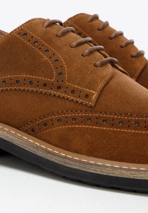 Men's suede brogue shoes, brown, 96-M-703-Z-41, Photo 8