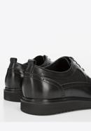 Men's leather and textile brogue shoes, black, 94-M-506-N-42, Photo 8