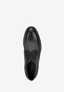 Men's leather brogue and fabric shoes, black, 95-M-501-4-42, Photo 5