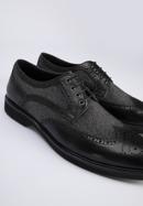 Men's leather brogue and fabric shoes, black, 95-M-501-1-45, Photo 7