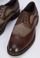 Men's leather brogue and fabric shoes, brown, 95-M-501-4-41, Photo 7
