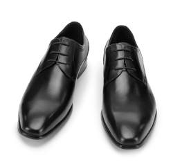 Męskie buty derby skórzane klasyczne, czarny, 94-M-518-1-45, Zdjęcie 1