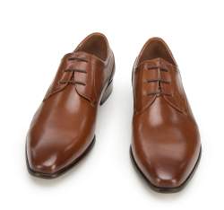 Męskie buty derby skórzane klasyczne, brązowy, 94-M-518-5-42, Zdjęcie 1