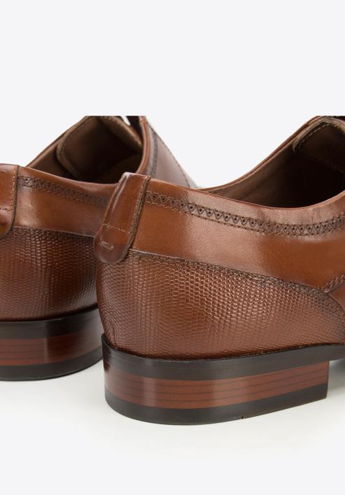 Męskie buty derby skórzane klasyczne, brązowy, 94-M-518-1-44, Zdjęcie 7