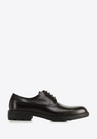 Men's leather Derby shoes, black, 96-M-500-1-42, Photo 1