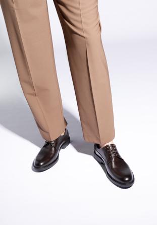 Men's leather Derby shoes, brown, 96-M-500-4-41, Photo 1