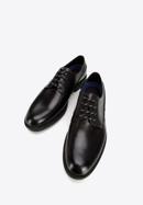 Męskie buty derby skórzane na grubej podeszwie, czarny, 96-M-500-4-43, Zdjęcie 7