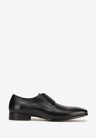 Męskie buty derby skórzane proste, czarny, 98-M-704-1-43, Zdjęcie 1