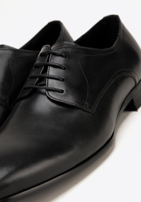 Męskie buty derby skórzane proste, czarny, 98-M-704-1-40, Zdjęcie 8