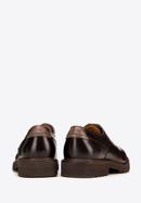Men's leather Derby shoes with a contrasting detail, dark brown, 98-M-715-1-43, Photo 4