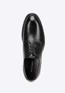 Męskie buty derby skórzane z kontrastową wstawką, czarny, 98-M-715-5-41, Zdjęcie 5