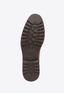 Męskie buty derby skórzane z kontrastową wstawką, brązowy, 98-M-715-5-40, Zdjęcie 6