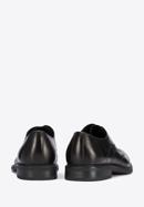 Męskie buty derby skórzane z płaskim szwem, czarny, 95-M-506-3-42, Zdjęcie 4