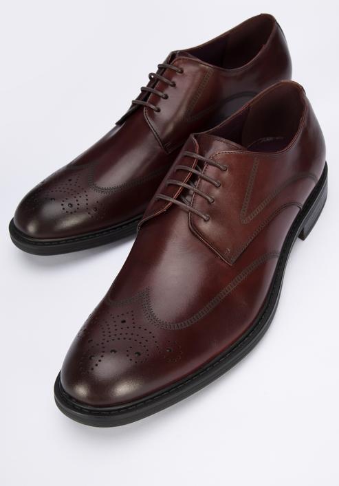Men's leather Derby shoes, burgundy, 95-M-506-3-42, Photo 7