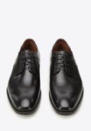 Męskie buty derby skórzane z tłoczonym zapiętkiem, czarny, 94-M-907-1-42, Zdjęcie 3