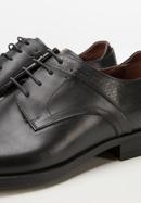 Męskie buty derby skórzane z tłoczonym zapiętkiem, czarny, 94-M-907-1-41, Zdjęcie 7