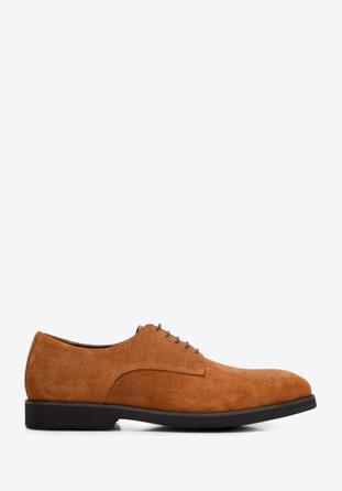Men's textured suede Derby shoes, brown, 94-M-905-5-43, Photo 1