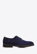 Men's textured suede Derby shoes, navy blue, 94-M-905-1-44, Photo 1
