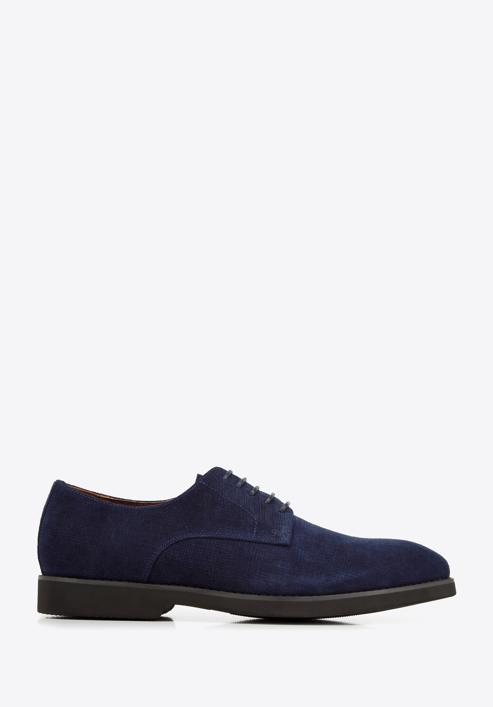 Men's textured suede Derby shoes, navy blue, 94-M-905-1-40, Photo 1